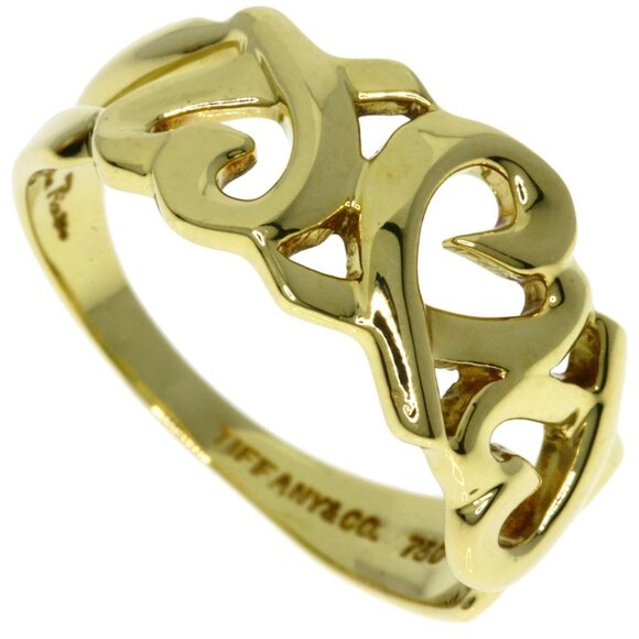 TIFFANY & CO. Triple Loving Heart Ring 18K Yellow Gold Size 5.75 - Picture 1 of 9